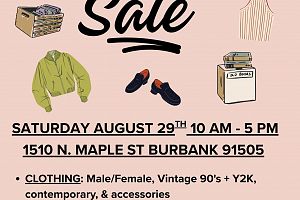 Yard Sale: Saturday, 8/29/26 -- 10 a.m. - 4 p.m.