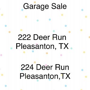 Yard sale photo in Pleasanton, TX