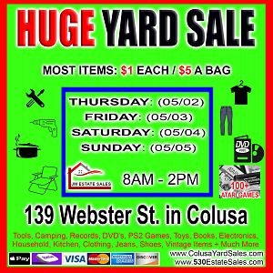 Yard sale photo in Colusa, CA